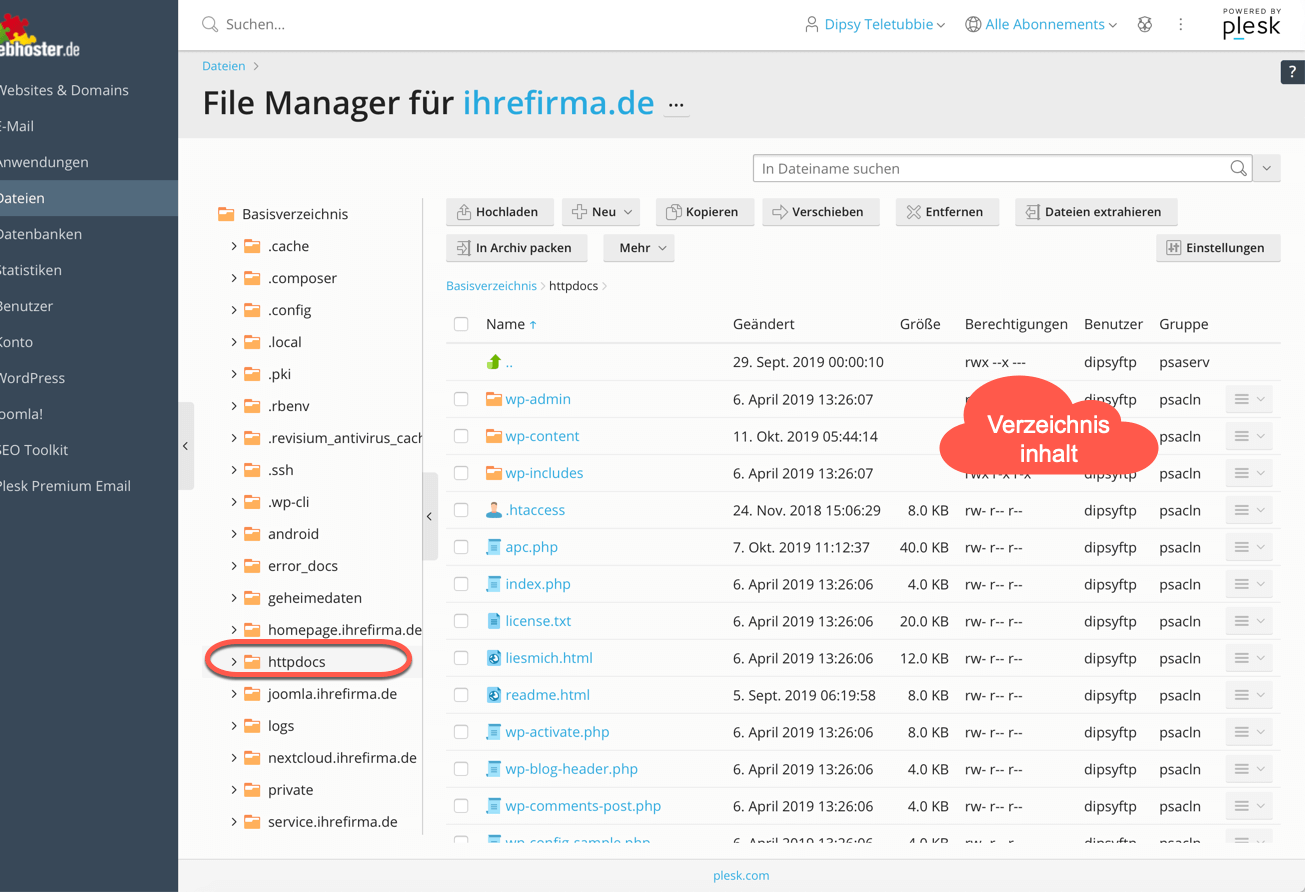 Dateimanager Index